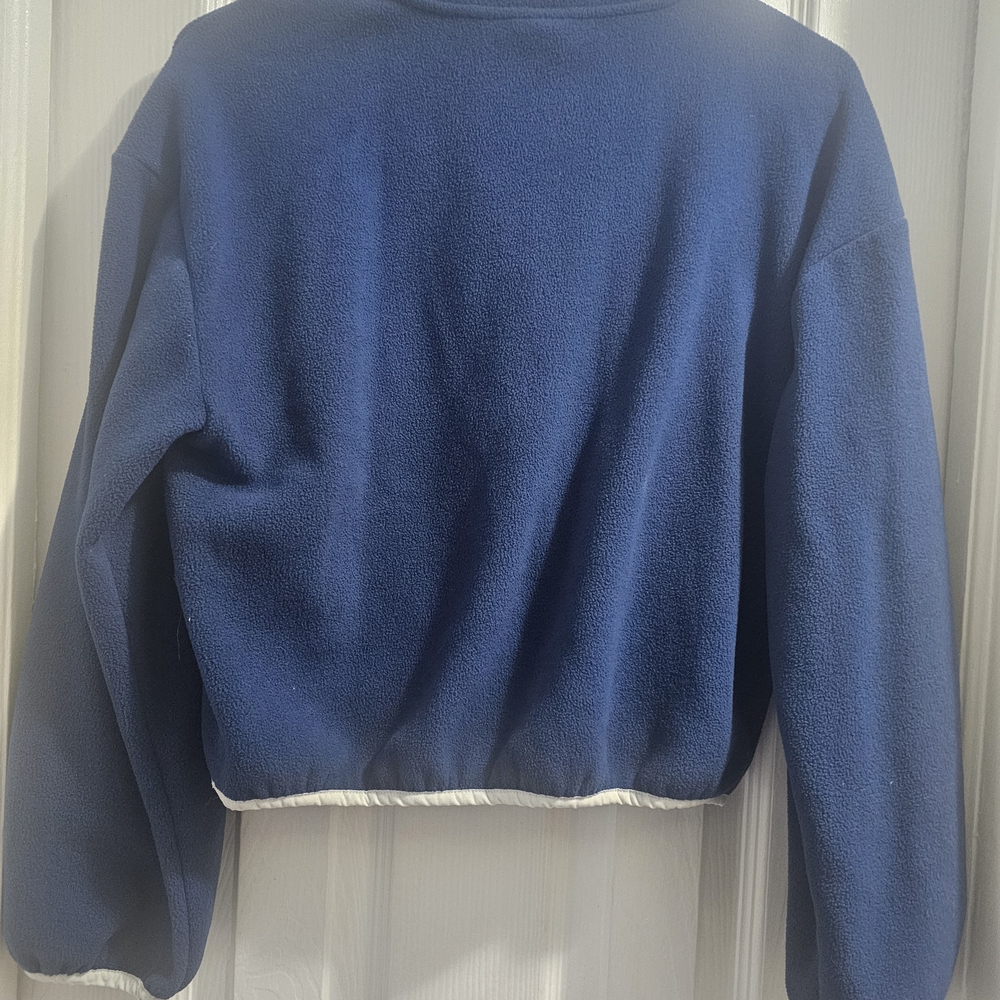 Loose Mock-Neck Performance Microfleece Top forOld Navy Kids Blue Fleece Sweater - Picture 2 of 3